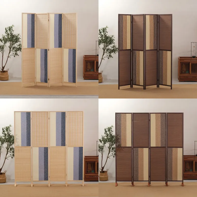 Partition Screen Divider - Paravent pliant moderne en rotin, cloison