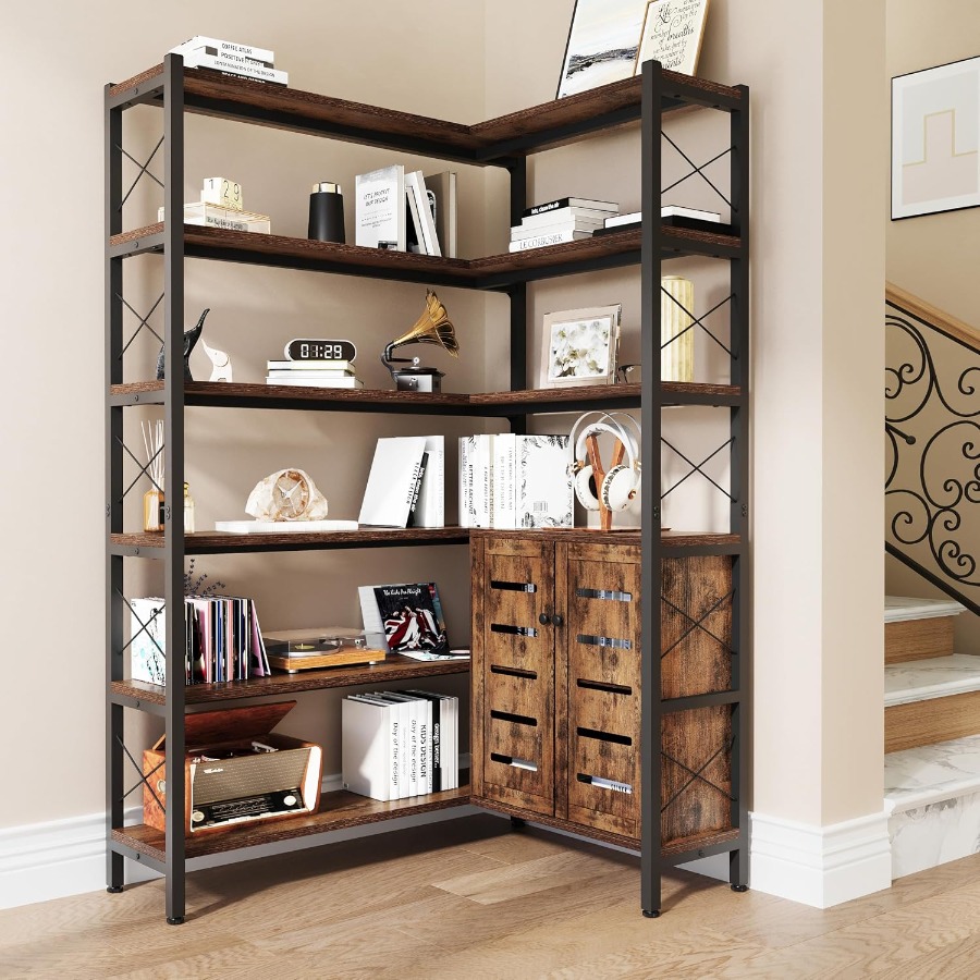 Bibliothèque d'angle à 6 étagè - Bookshelf avis et prix