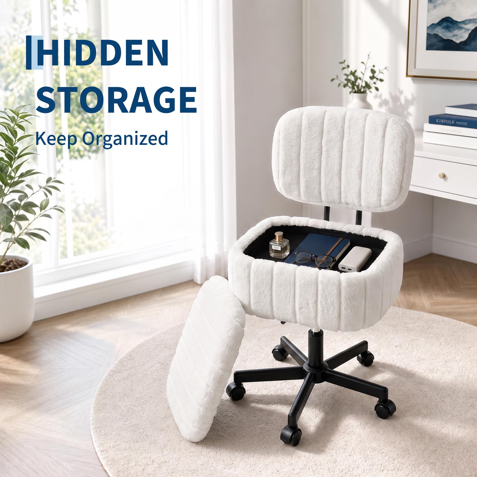 Chaise de coiffeuse avec range - Office Stool avis et prix